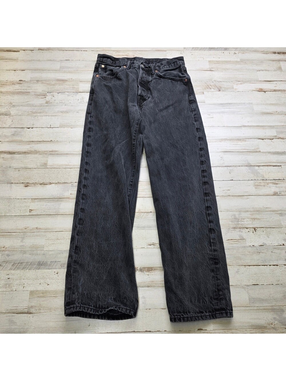 GAP 90s LooseFit Jeans 29x28.5 Black Denim 100% Cotton Button Fly Vintage